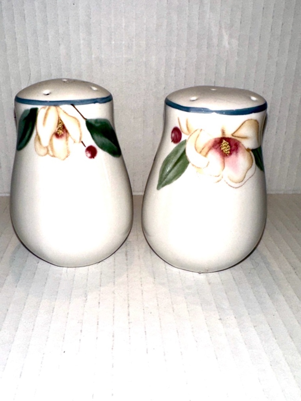 Vintage Savannah Grove hand-Painted Floral Ceramic Salt and Pepper Shakers